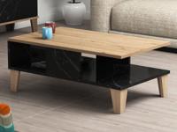 Salontafel SUMONIA eik/zwart marmer