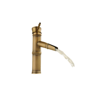 Retro bronzen waterval wastafelkraan een hand bediening