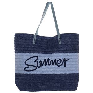 Strandtas Summer blauw 38 x 40 cm - Strandtassen