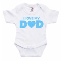 Baby rompertje - i love my dad - blauw - glitter - kraam cadeau