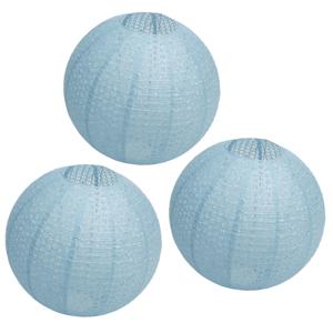 Chaks Lampion - 6x - luxueus -  bolvormig - licht blauw - 40 x 37.5 cm - papier - gedecoreerd