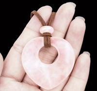 Boheemse rozenkwarts hart ketting - Sieraden - Spiritueelboek.nl