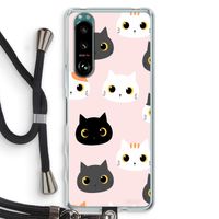 Katten: Sony Xperia 5 III Transparant Hoesje met koord