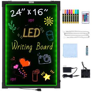 VEVOR LED berichtenschrijfbord lichtbord verlicht uitwisbaar 405x605mm