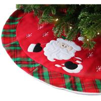 Kerstboomrok - Mickel - kerstman - rood/groen - D90 cm - polyester - kerstboomkleed - thumbnail