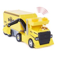 PAW Patrol Big Truck Pups - Rubble 2 in 1 transformerende X-Treme Truck met graafmachine hijskraan licht en geluid actiefiguren - thumbnail