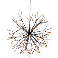 Kerstverlichting - hangdecoratie - lichtbol - warm wit - zwart - 30 cm