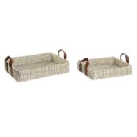 Basket spelset DKD Home Decor Natuurlijke Vezel Natuurlijk Stads 41 x 32 x 9 cm