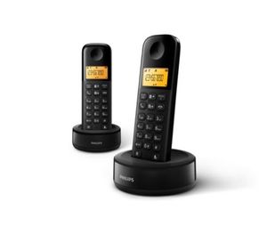 Philips D1602B/01 Huistelefoon - DECT Telefoon - 2 Handsets - Zwart