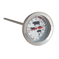 Analoge vleesthermometer / keuken thermometer RVS - 12,5 cm   - - thumbnail