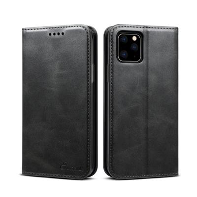 Suteni kalf textuur horizontale Flip lederen draagtas met houder & kaartsleuven & portemonnee voor iPhone 11 (zwart)