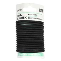 Benson Care Haar elastiekjes - 15x - zwart - zonder metaal - D5 cm
