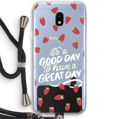 Don't forget to have a great day: Samsung Galaxy J3 (2017) Transparant Hoesje met koord