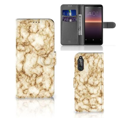 Sony Xperia 10 II | Bookcase | Marmer Goud