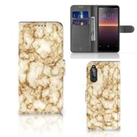 Sony Xperia 10 II | Bookcase | Marmer Goud