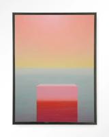 Urban Cotton Wandkleed 'Gradient 3' 110 x 145cm in Floating Frame - black