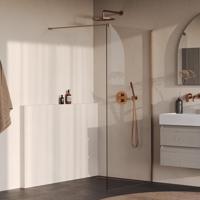 BRAUER Oblivion Inloopdouche - 90x200cm - glascoating - helder glas - geborsteld koper PVD GS-OBI1H90200GK