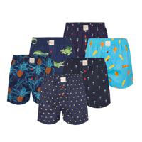 Phil & Co Phil & Co Wijde Boxershorts Heren 6-Pack Multipack met Print