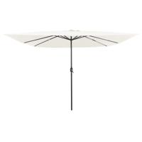 Parasol vierkant met LED-verlichting 295x245 cm zandwit
