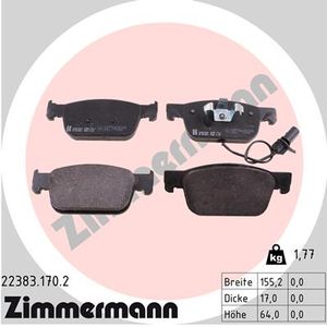 Remblokkenset, schijfrem ZIMMERMANN, u.a. fÃ¼r Audi