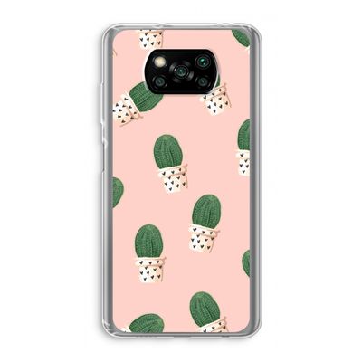 Cactusprint roze: Xiaomi Poco X3 Pro Transparant Hoesje