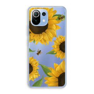 Sunflower and bees: Xiaomi Mi 11 Lite Transparant Hoesje