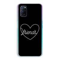 Friends heart black: Oppo A92 Transparant Hoesje