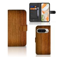 Google Pixel 9 | 9 Pro | Book Style Case | Donker Hout
