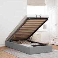 Bedframe zonder matras 90x200 cm stof lichtgrijs