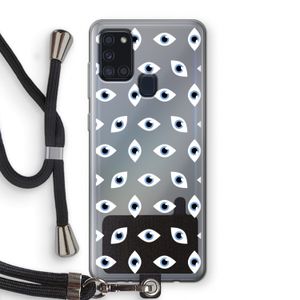 Eyes pattern: Samsung Galaxy A21s Transparant Hoesje met koord