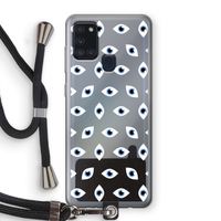 Eyes pattern: Samsung Galaxy A21s Transparant Hoesje met koord
