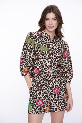 Geisha Blouse 53491-20 Blouse 720 Sand/green/blue