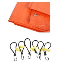 Oranje afdekzeil / dekzeil 4 x 6 meter met 24x spanners haakjes