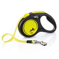 Flexi New NEON 5 m Zwart, Geel Hond Intrekbare riem