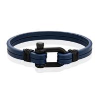 Mendes Dubbele Lederen Band - D-Shackle Royal-23cm