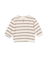 HEMA Newborn shirt rib strepen ecru (ecru)