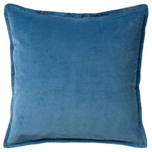 Dutch Decor - CAITH - Sierkussen 50x50 cm - 100% katoen - velvet - lekker zacht - Provincial Blue - lichtblauw