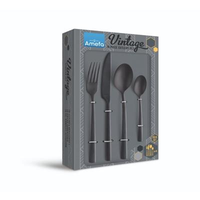 Amefa vintage bestekset 16-delig zwart