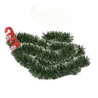 Kerstslingers - 2x stuks - glitter groen - folie lametta - 180 x 12 cm - extra brede slinger/kerstbo