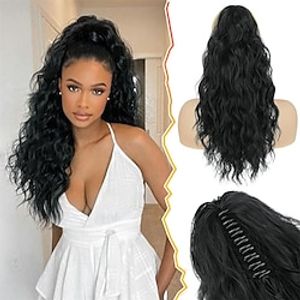 paardenstaartverlenging 18'' klauwclip paardenstaart hair extensions gekruld golvend meerlaags zwart haar paardenstaart haarstukjes natuurlijke zachte synthetische paardenstaarten voor vrouwen Lightinthebox