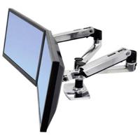 Ergotron LX Dual Arm Side by Side Desk Mount Monitor-tafelbeugel 2-voudig 38,1 cm (15) - 68,6 cm (27) Aluminium In hoogte verstelbaar, Draaibaar, Kantelbaar,