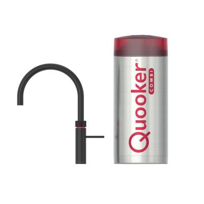 Quooker Fusion Round kokendwaterkraan - draaibare uitloop - Combi+ reservoir - Warm / kokend water - Zwart 22+FRBLK