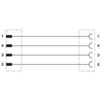 Phoenix Contact 1504615 Sensor/actuator connector, geassembleerd M12 Aantal polen (sensoren): 4 Stekker, recht, Bus, recht 4.00 m 1 stuk(s)