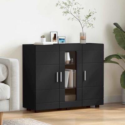 Dressoir met plank Zwart 55.5 x 29 x 100 cm Bewerkt hout