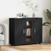 Dressoir met plank Zwart 55.5 x 29 x 100 cm Bewerkt hout