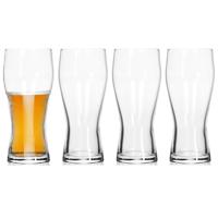 Bierglazen/drinkglazen/Pilsglazen - set van 4x stuks - 400 ml - Hoog model bierglas - 17 cm