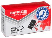 OFFICE products foldbackclip, zwart, 25 mm, doos van 12 stuks