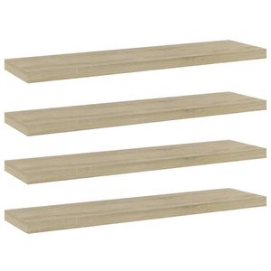 vidaXL Wandschappen 4 st 40x10x1,5 cm bewerkt hout sonoma eikenkleurig