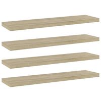 vidaXL Wandschappen 4 st 40x10x1,5 cm bewerkt hout sonoma eikenkleurig - thumbnail