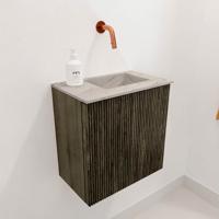 Toiletmeubel Mondiaz Joya Dlux | 40 cm | Meubelkleur Shadow | Faye wastafel Glace Wasbak Rechts | Zonder kraangat(en)